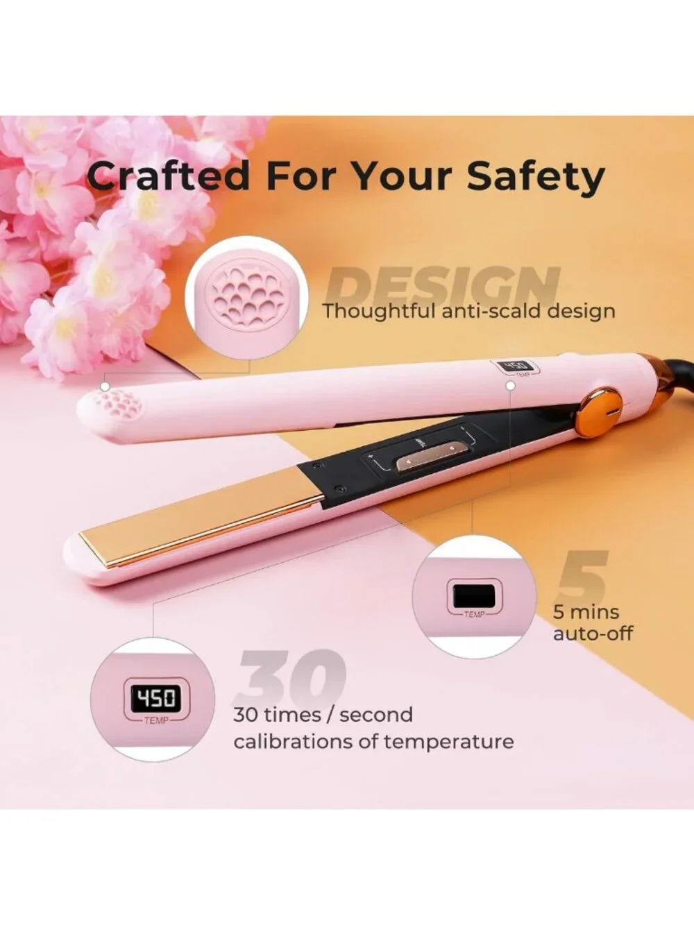 2-in-1 Hair Straightener & Curler - Fast Heating, Titanium, Adjustable Temp